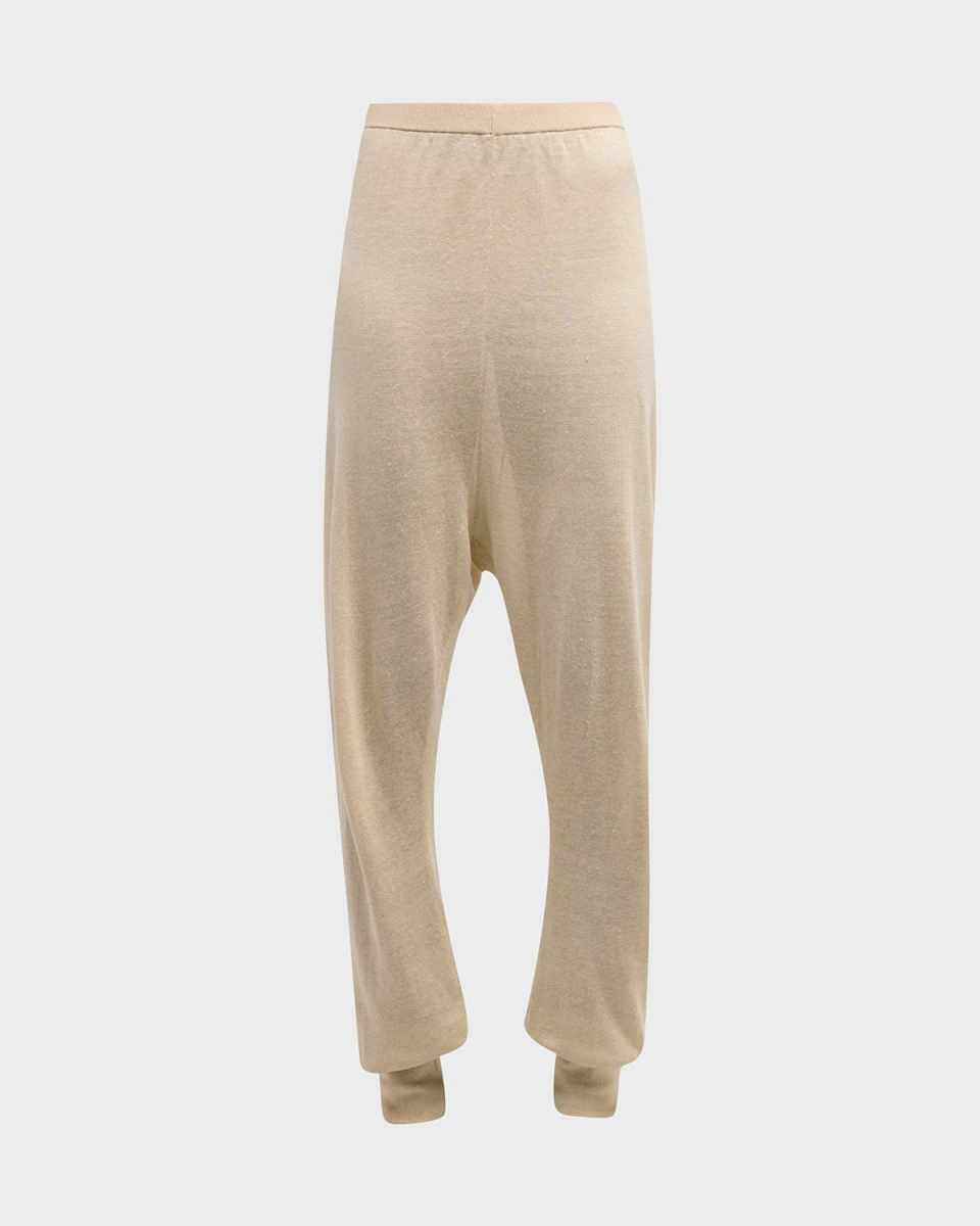 Dalbero Drop-Crotch Linen-Silk Jogger Pants